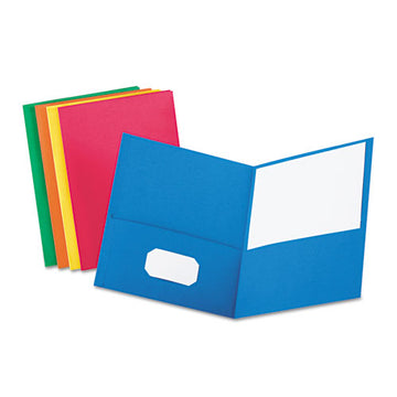 Oxford™ Twin-pocket Folder, Embossed Leather Grain Paper, 0.5" Capacity, 11 X 8.5, Assorted Colors, 25-box freeshipping - TVN Wholesale